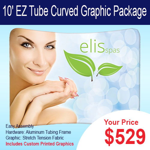 10' EZ Tube Curved Tension Fabric Graphic Package